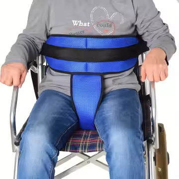 חגורה לכסא גלגלים עם תמיכה בין הרגליים